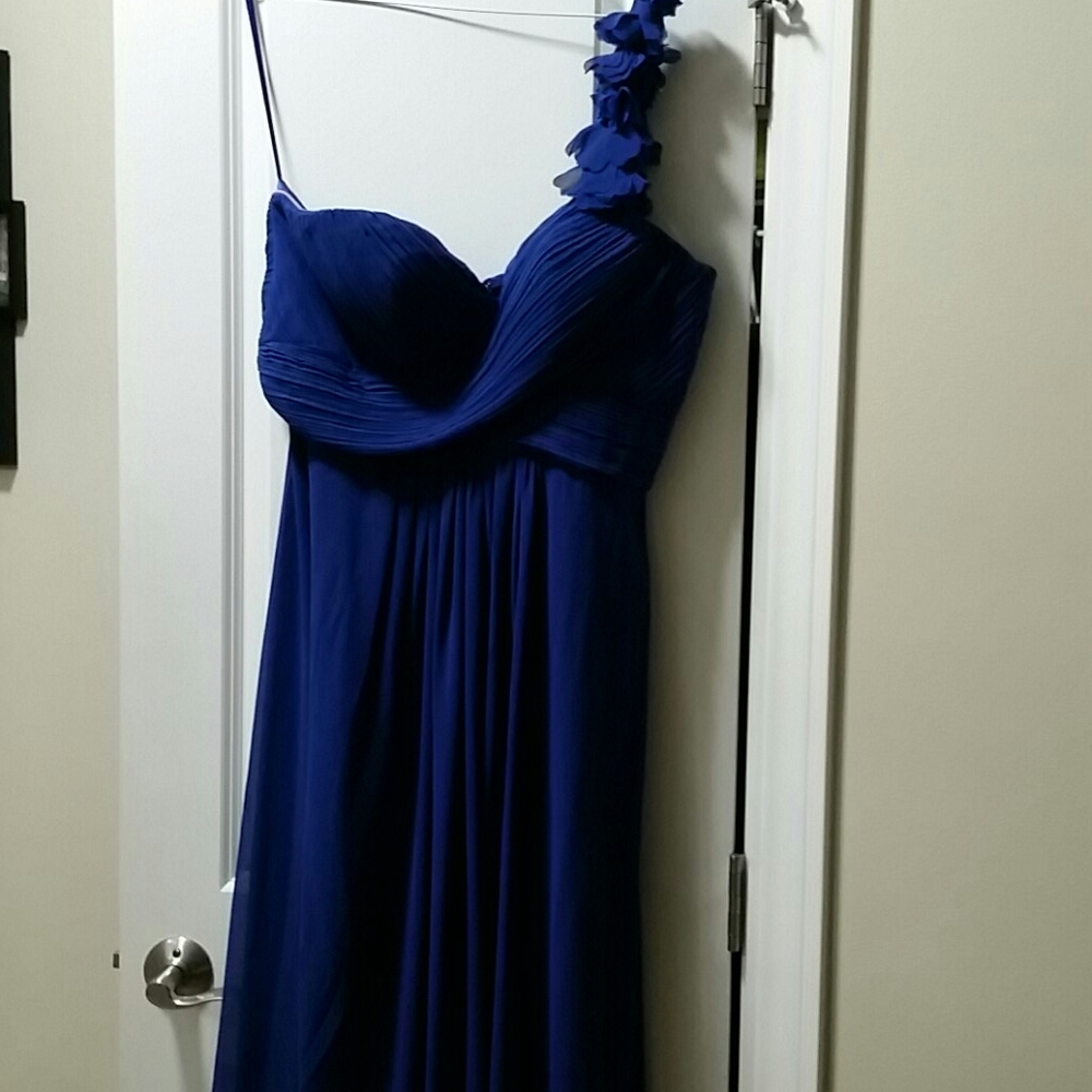 Chiffon one shoulder maxi long Bridesmaid dress